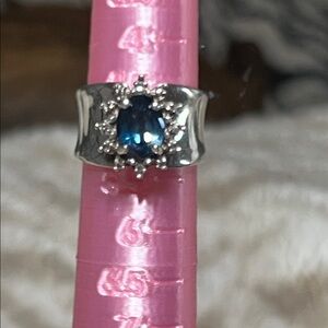 Elegant Silver and London Blue Topaz Gemstone Ring